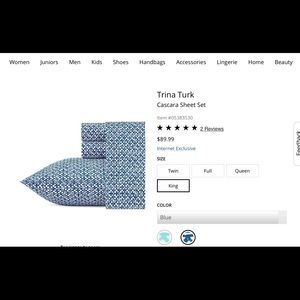 NWT Trina Turk King Sheet Set